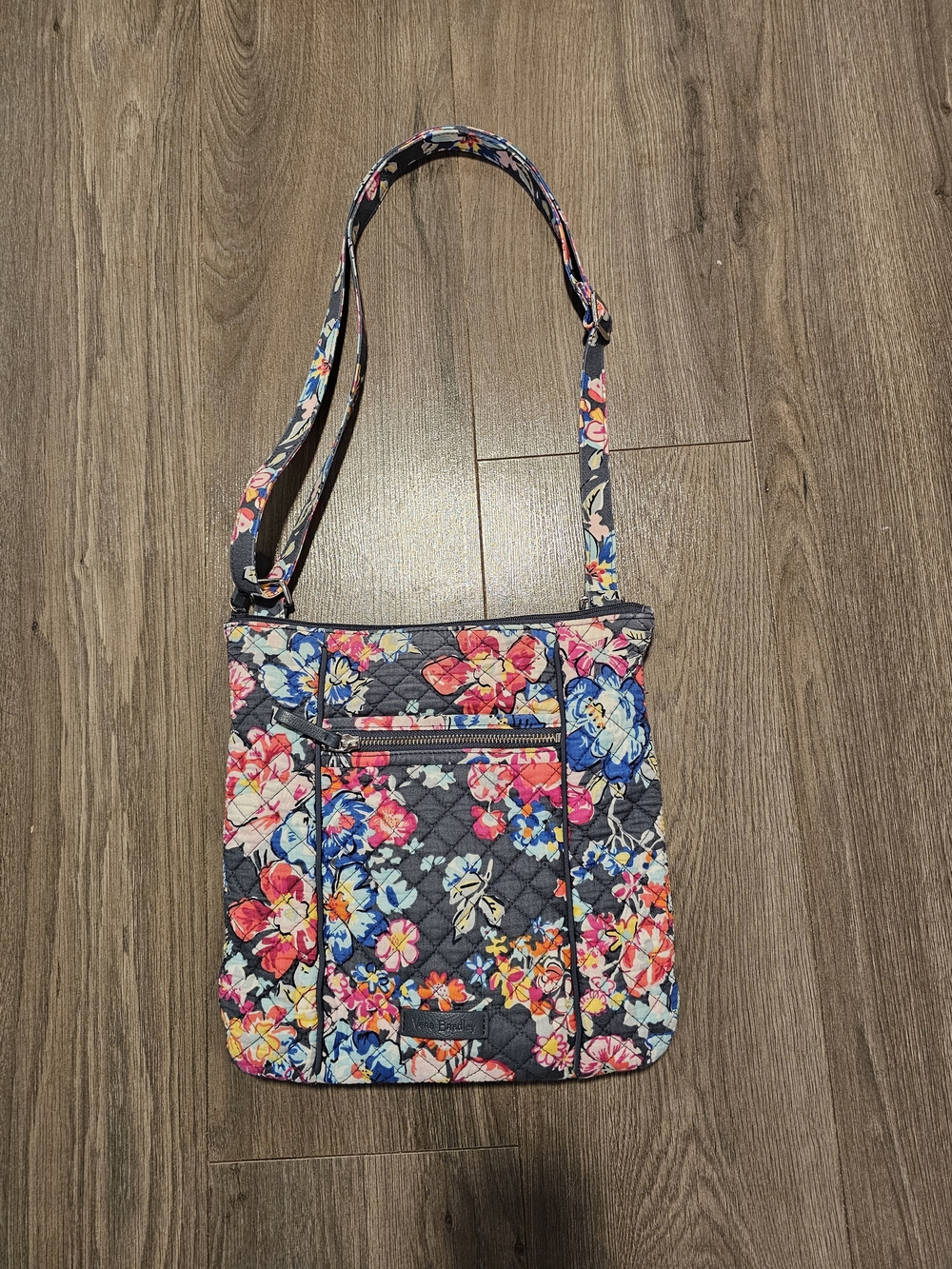 Vera Bradley Quilted Floral Crossbody Bag in Charcoal Multicolor